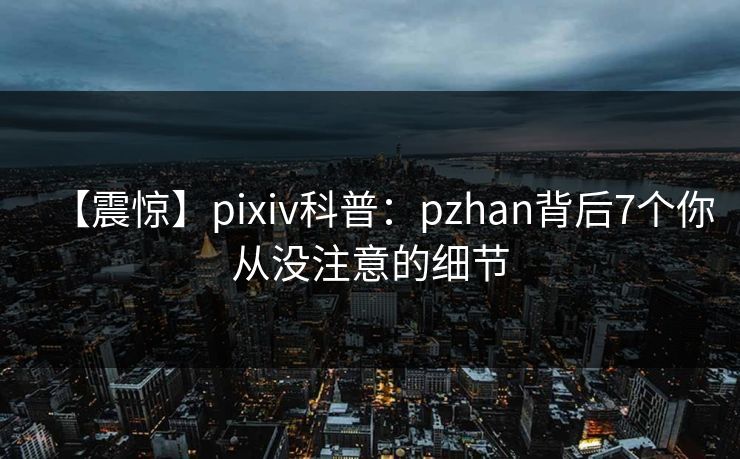 【震惊】pixiv科普：pzhan背后7个你从没注意的细节