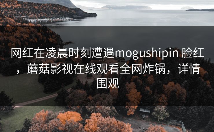 网红在凌晨时刻遭遇mogushipin 脸红，蘑菇影视在线观看全网炸锅，详情围观
